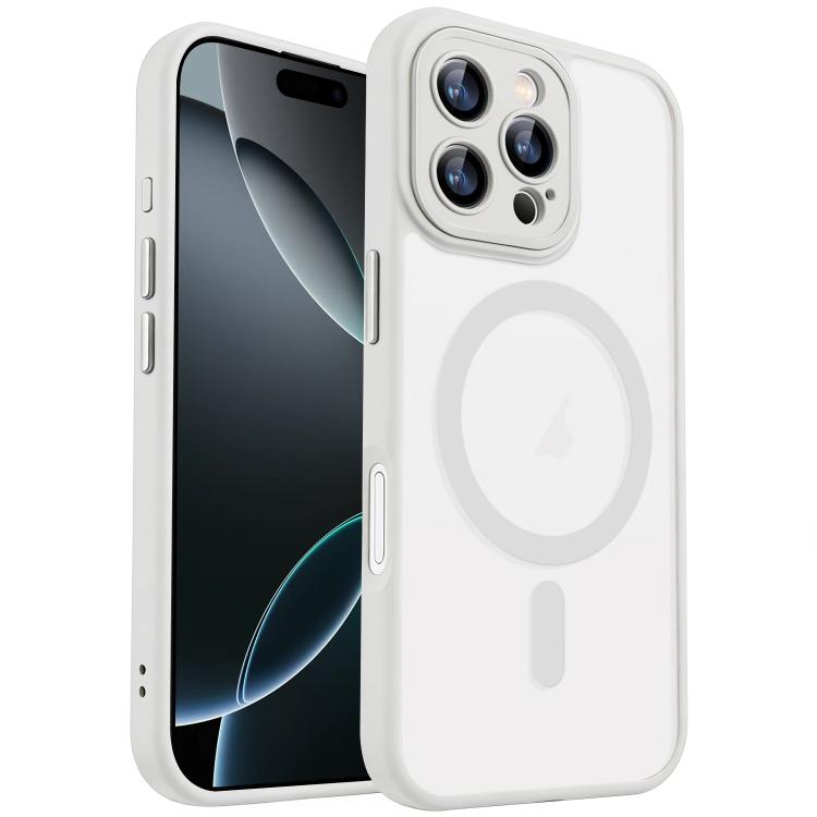 Apple iPhone 16 Pro XDCase Cover Skin Feel Magnetic Frosted Phone Case Cover with Lens Film - White