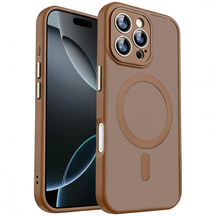 Apple iPhone 16 Pro XDCase Cover Skin Feel Magnetic Frosted Phone Case Cover with Lens Film - Desert Gold