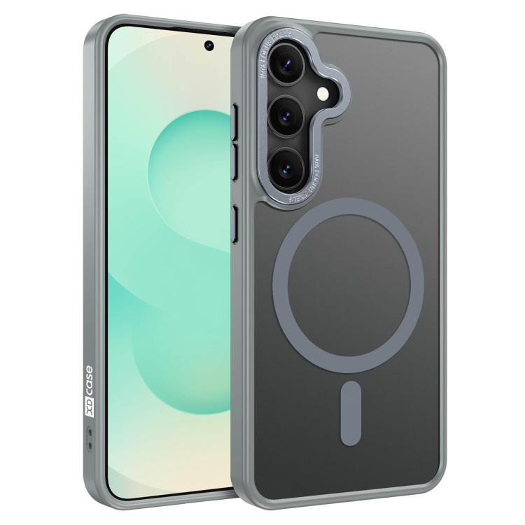 Samsung Galaxy S25 5G XDcase Metal Lens Frame Skin Feel Magnetic Phone Case - Grey