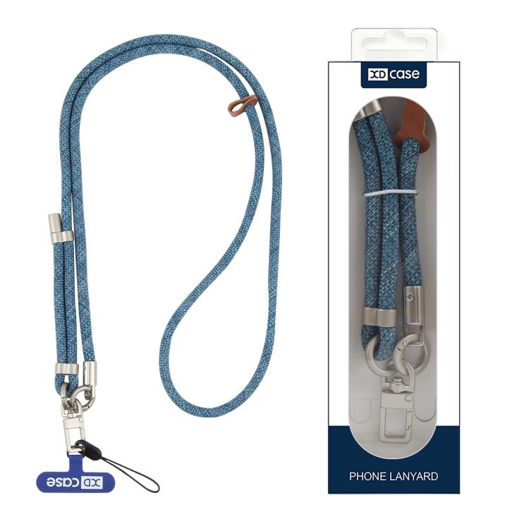 XDCase Cover Anti-Lost Phone Lanyard with Metal Buckle & Gasket, Adjustable Length: 41-77cm (Dark Blue)