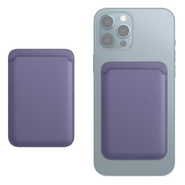 Leather Wallet Pouch Card Holder Magsafing Case Cover Apple iPhone 13 Series / 12 Series (Purple)