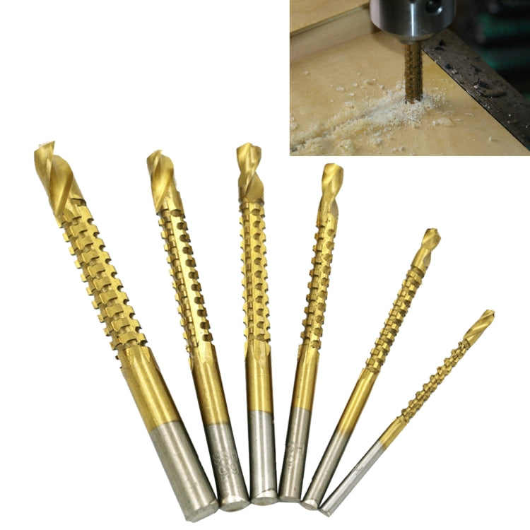 6 PCS High Speed Steel Straight Shank Twist Drill Bit Set for Metal, Wood, and Plastics