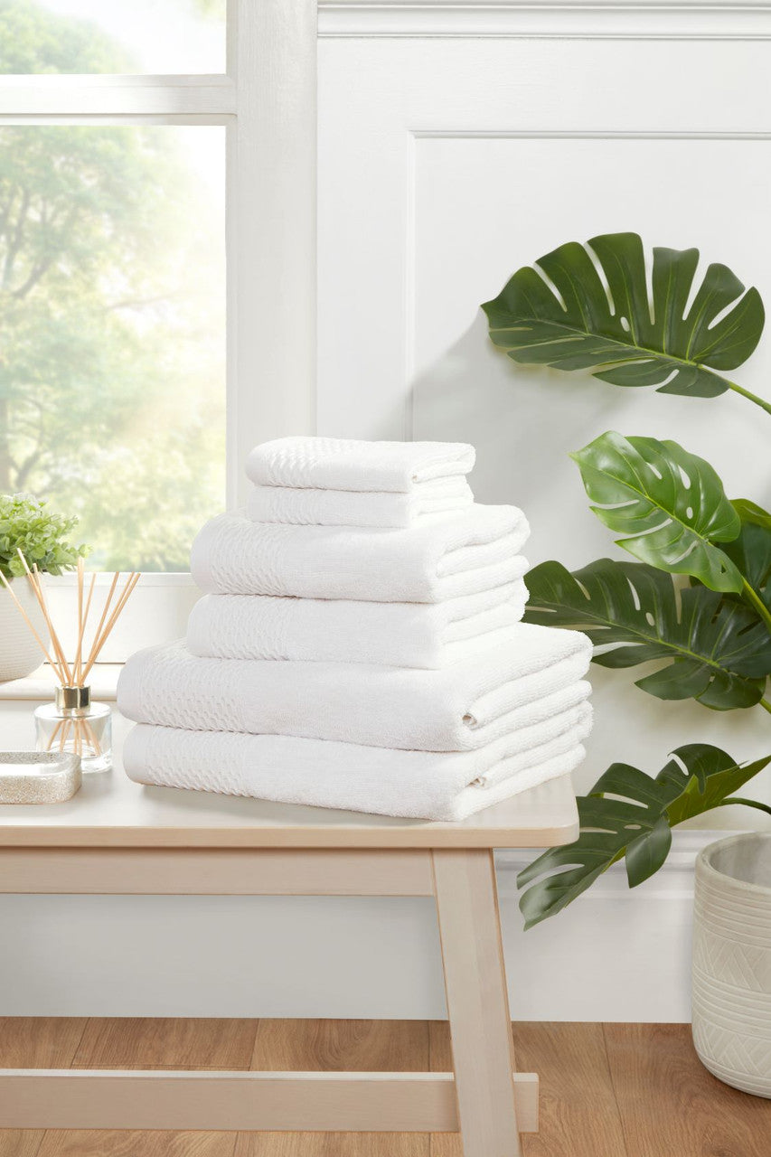 Eden Weave 6Pc Towel Bale White