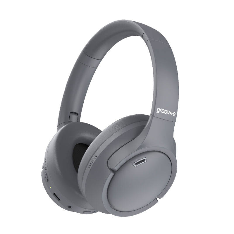 Groov-e Harmony Wireless Bluetooth Headphones with Active Noise Cancelling - Grey