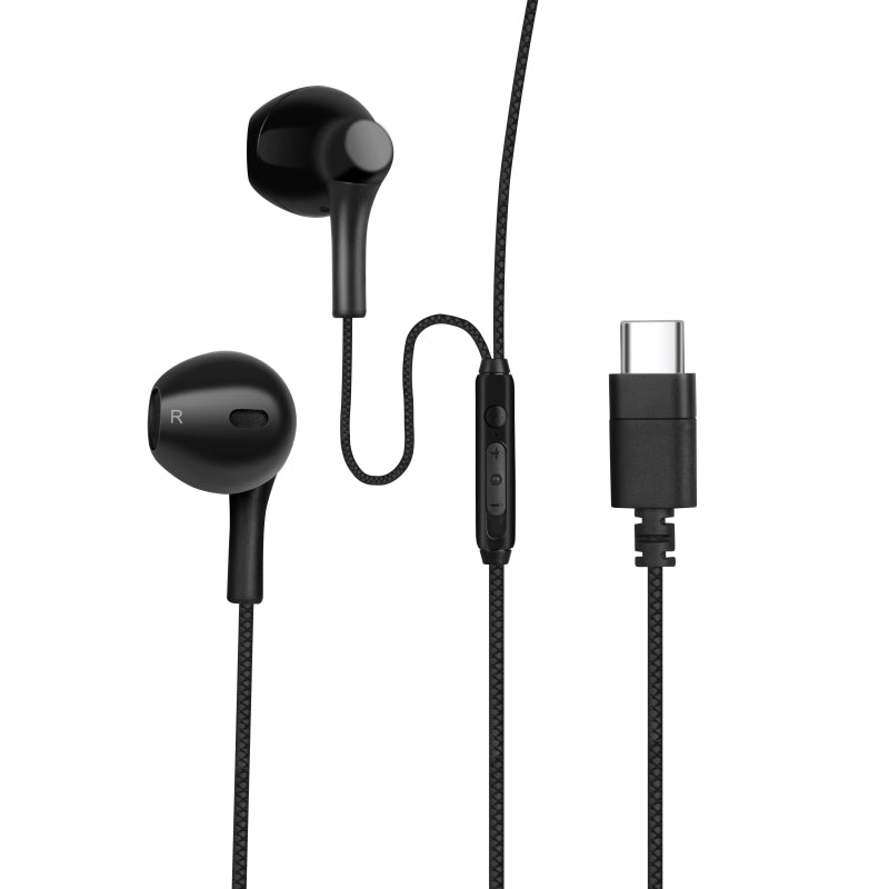 Groov-e Digital Buds USB-C Earphones with Remote Mic & Volume Control - Black