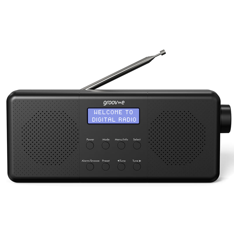 Groov-e Vienna Rechargeable Stereo DAB/FM Digital Radio with Bluetooth - Black