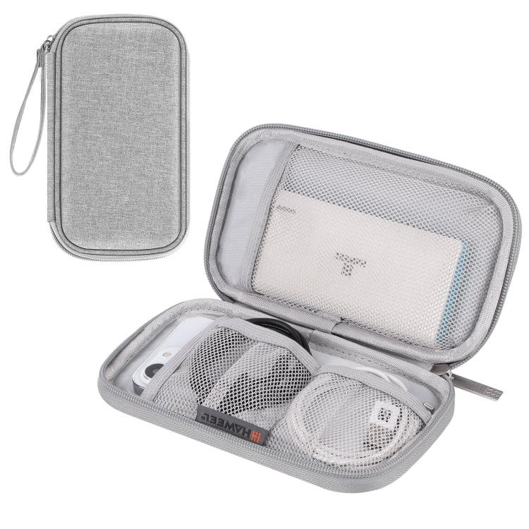 Electronic Organizer Storage Bag for Cellphones, Power Bank, Cables, Mouse, Earphones (Grey)