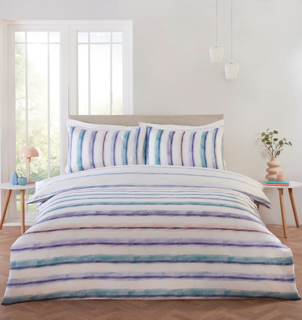 Horizon Duvet Set Single Blue