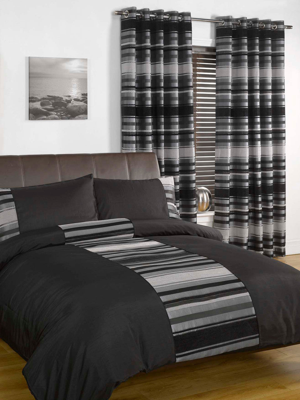 New York Duvet Set King Black