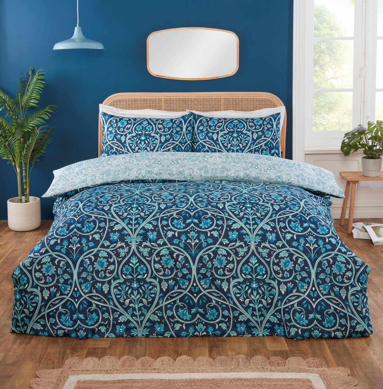 Harrow Duvet Set Single Indigo Blue