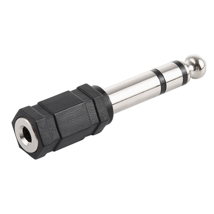 6.35mm Male to 3.5mm Stereo Jack Adapter Socket (Black)