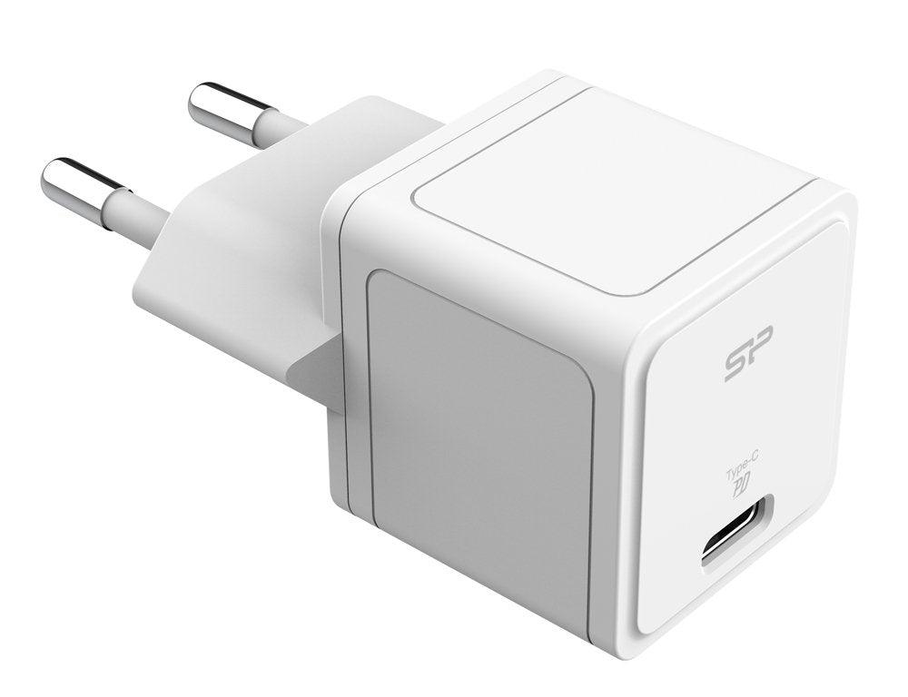 Silicon Power Boost USB-C Plug Charger – Plug-In Wall Charging Power Adapter, Dual Port Mains Charging For Phone/Table, USB Type-C Compatible, EU Plug, 20 W Output