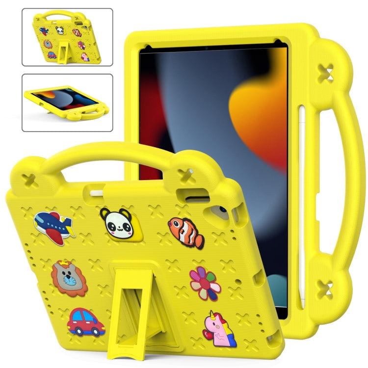 Apple iPad 10.2 2021 / 2020 / 2019 Handle Kickstand Children EVA Shockproof Tablet Case (Yellow)