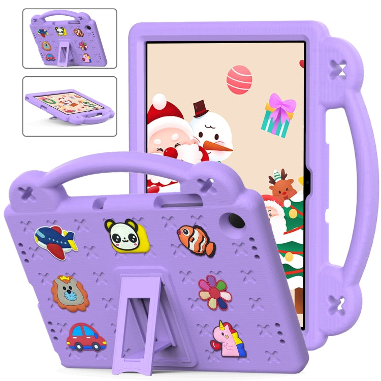 Samsung Galaxy Tab A9+ Handle Kickstand Children EVA Shockproof Tablet Case Cover (Light Purple)