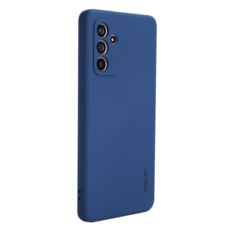 Samsung Galaxy A55 ENKAY Liquid Silicone Soft Shockproof Phone Case Cover (Dark Blue)