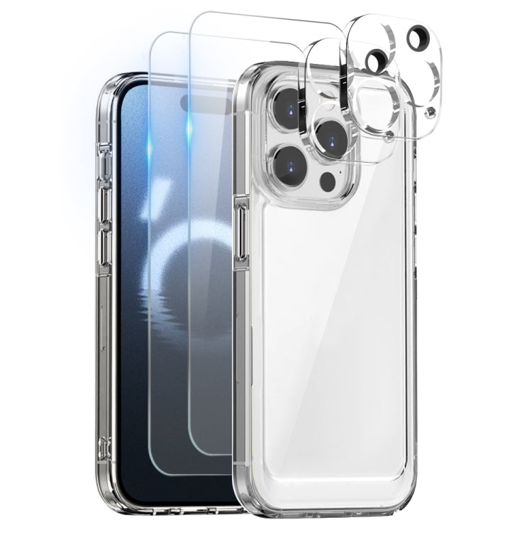 Apple iPhone 16 Pro Max NORTHJO 5 in 1 Clear Phone Case Cover with Screen Film + Camera Lens Film