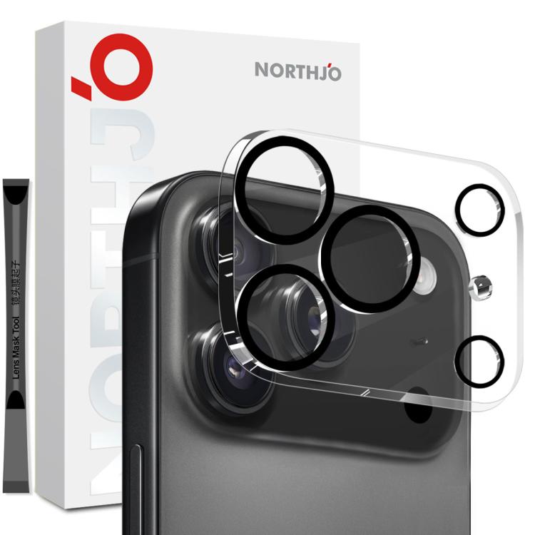 Apple iPhone 17 Pro NORTHJO Camera Lens Protector 3D Night Shot Tempered Glass Film (Black)