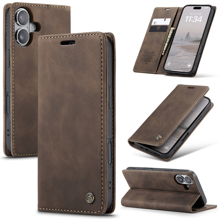 Apple iPhone 16 Case CoverMe 013 Multifunctional Horizontal Flip Leather Phone Case Cover (Brown)