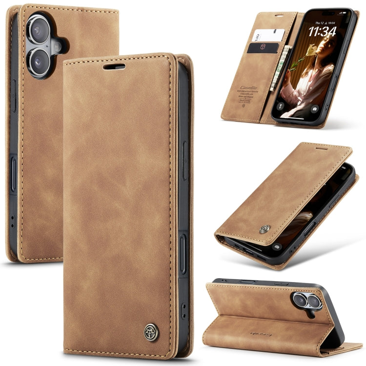 Apple iPhone 16 Case CoverMe 013 Multifunctional Horizontal Flip Leather Phone Case Cover (Coffee)