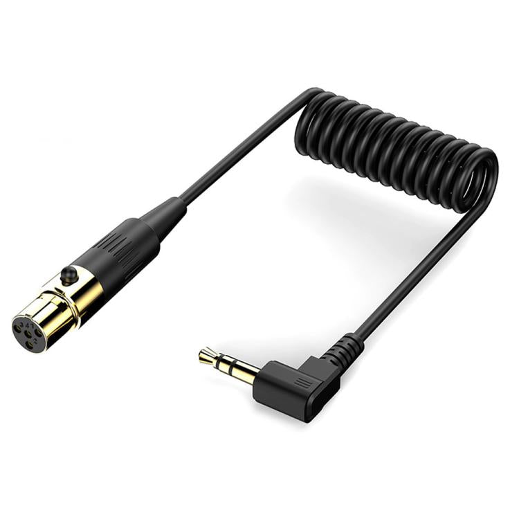 JUNSUNMAY 3.5mm Stereo Male to 4 Pin XLR Female Mixer Spring Extension Adapter Cable - 0.5m