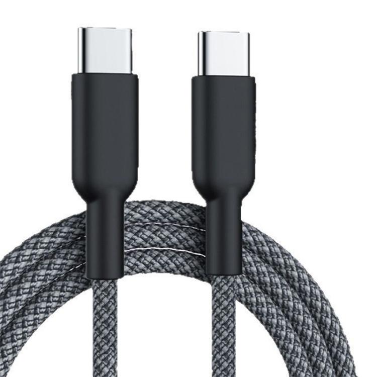 ENKAY 3m PD60W Type-C to Type-C Nylon Braided Charging Data Cable - Black
