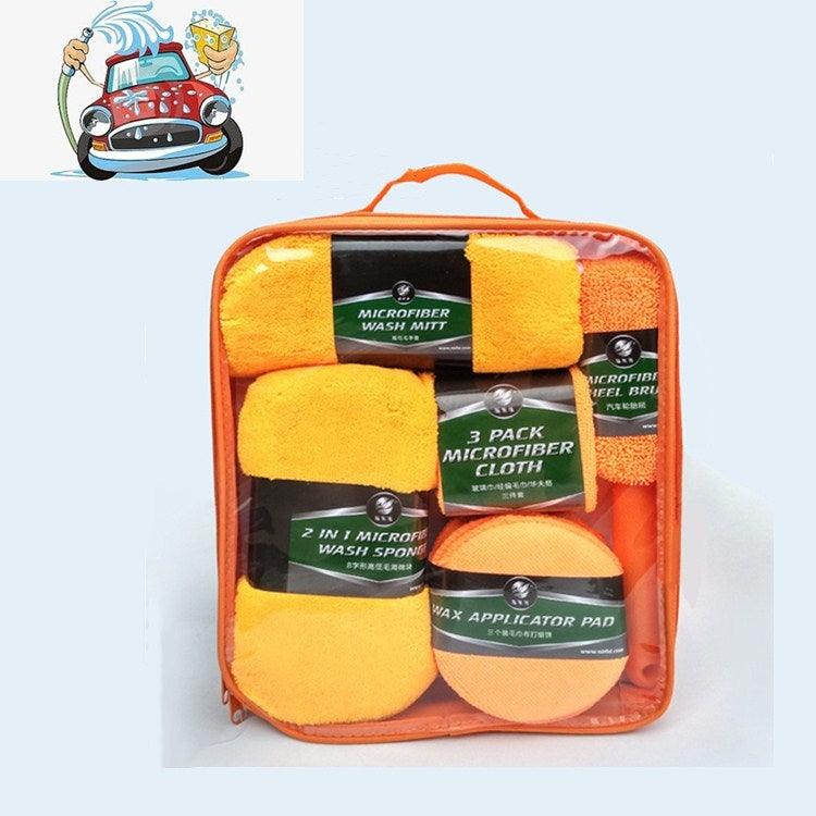 9 In 1 Car Wash Cleaning Kit Car Wash Supplies Car Wash Tools (Orange)