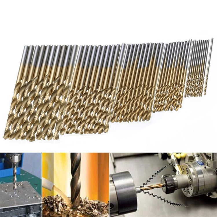 Titanium Coated High Speed Steel Drill Bit Set - 50 PCS