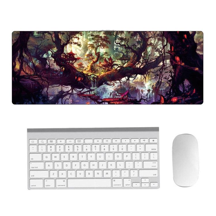 Hand-Painted Fantasy Pattern Mouse Pad, Size: 400 x 900 x 2mm Seaming (4 Tree Scenery)