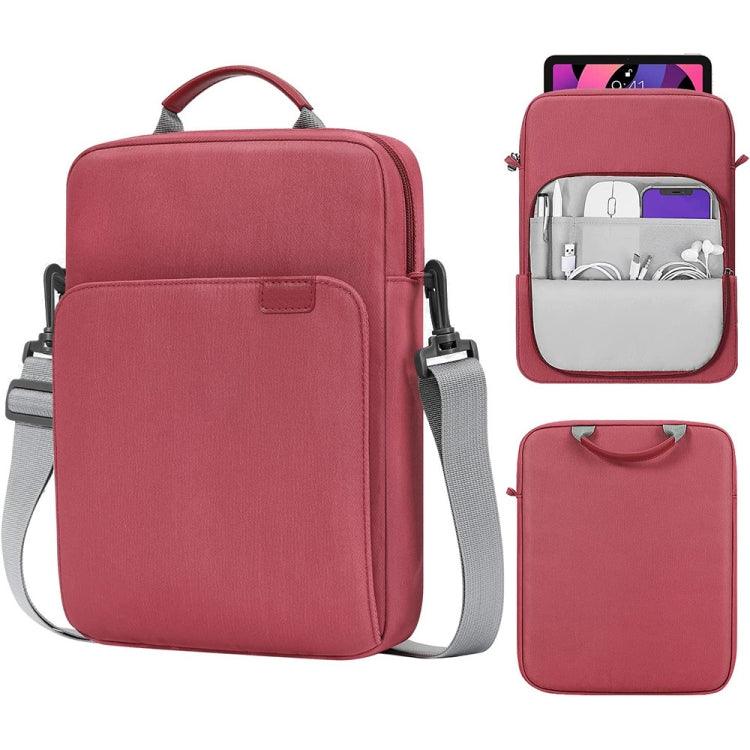 Vertical Laptop Bag Handheld Shoulder Crossbody Bag, Size: 13.3 Inch (Wine Red)