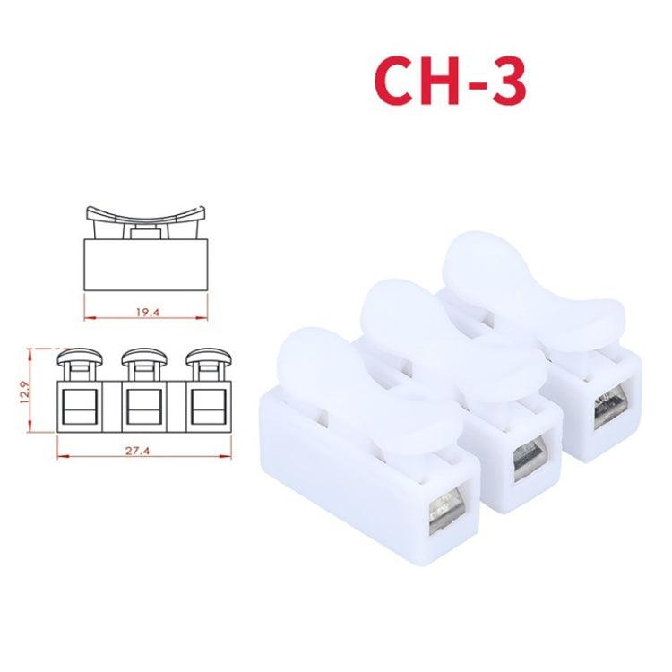 Self-Locking Push Type Ceiling Light Quick Terminal Block, Specification: CH-3, 10 Piece