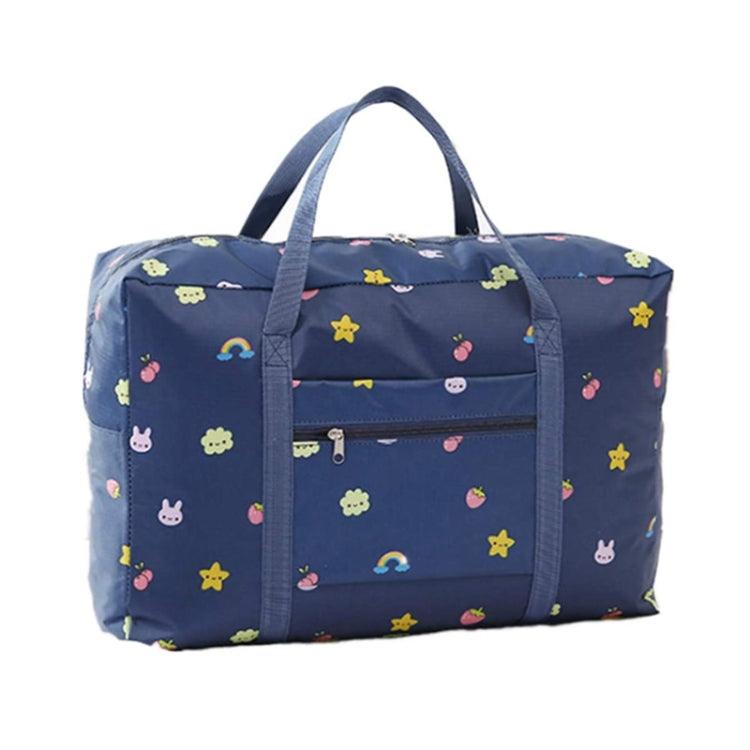 Travel Waterproof Foldable Storage Hand Luggage Bag (Navy Blue Rainbow)