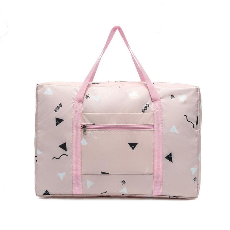 Travel Waterproof Foldable Storage Hand Luggage Bag (Pink Plaid)