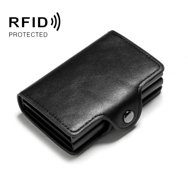 Automatic Pop-up RFID Credit Card Holder Wallet - Black