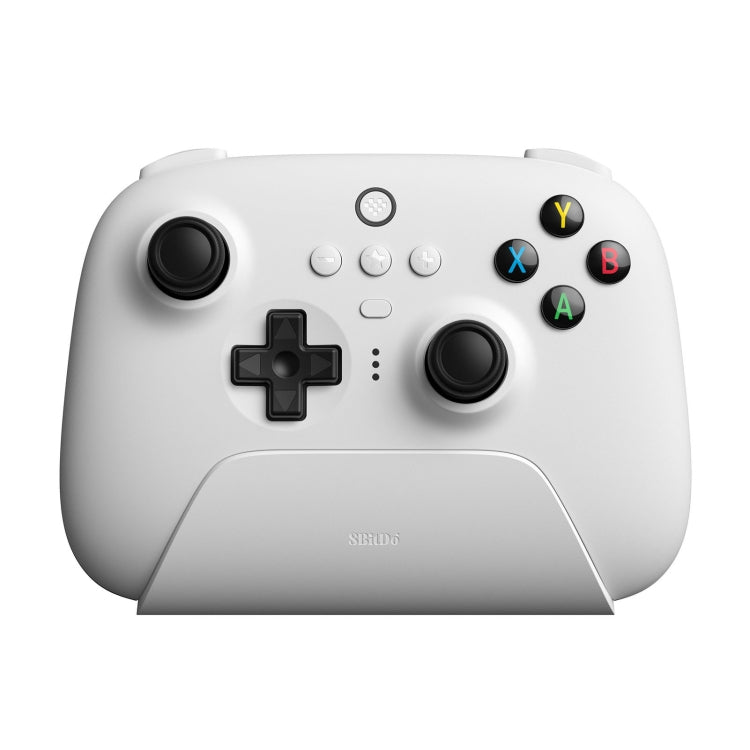 8BitDo Wireless 2.4G Gaming Controller With Charging Dock For PC / Windows 10 / 11 / Steam Deck (White)