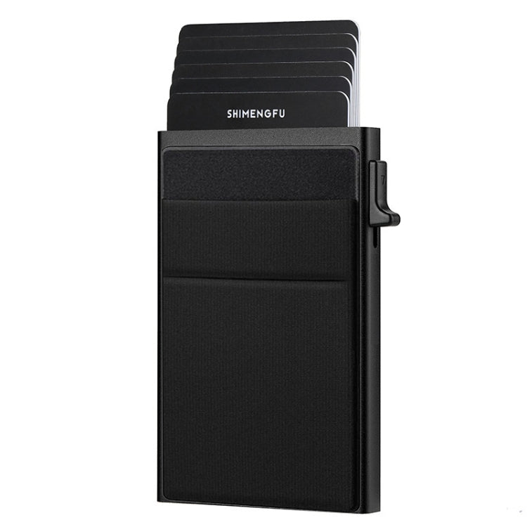 Slim Metal Wallet Pop Up Credit Card Holder with RFID Blocking - Black