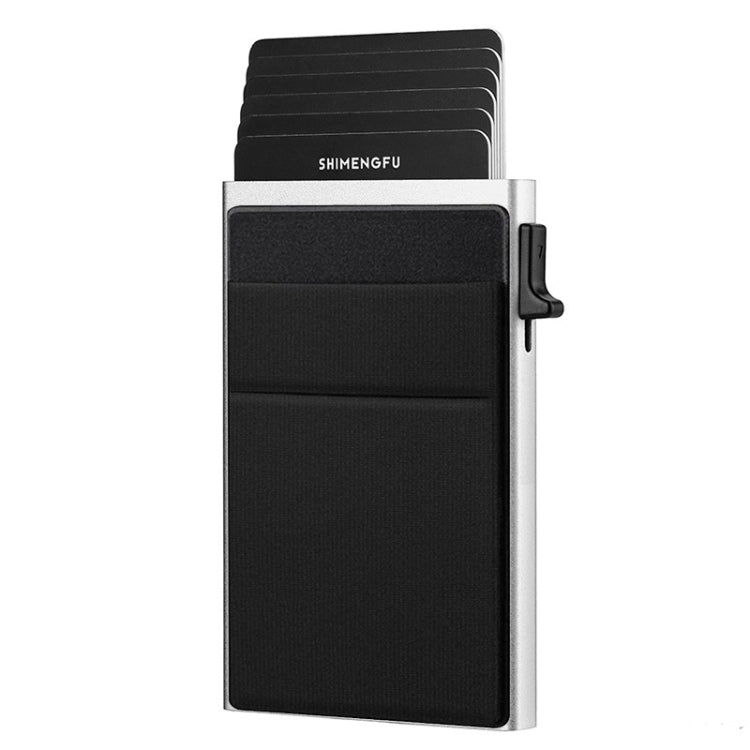 Slim Metal Wallet Pop Up Credit Card Holder RFID Blocking Business Card Clip - Silver