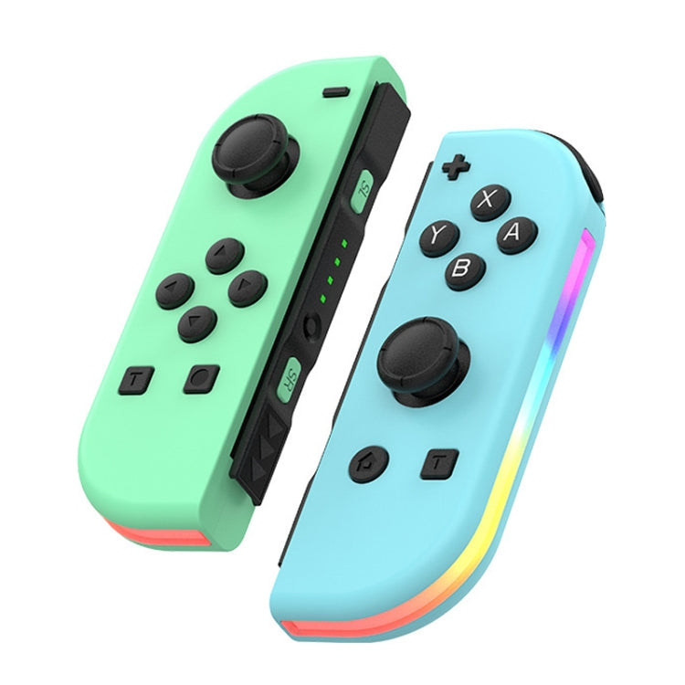 Gaming Left And Right Handle With RGB Lights Body Feel Bluetooth Gamepad For Switch / Switch OLED / Switch Pro / Switch Lite / Switch Joycon (Green Blue)