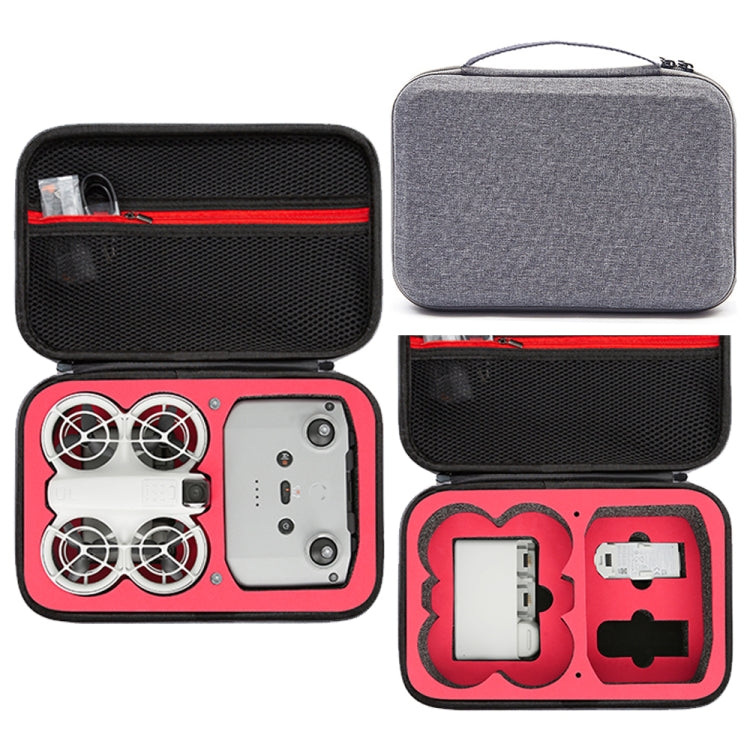 DJI Neo Fly More Combo Carrying Case Cover Handbag Protective Box (Gray + Red Inner)