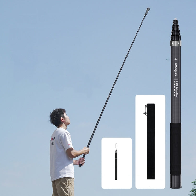 aMagisn 3m Carbon Fiber Invisible Selfie Stick Extension Rod for Action Cameras