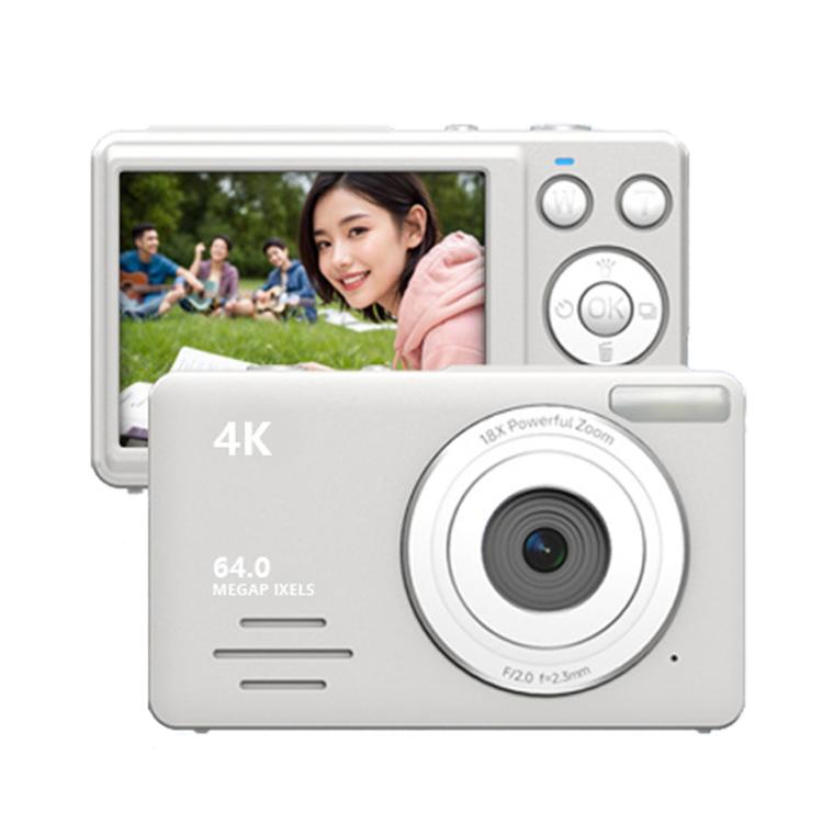 Anytek S7 4K HD Digital Self-Timer Travel Camera for Students and Kids (White)