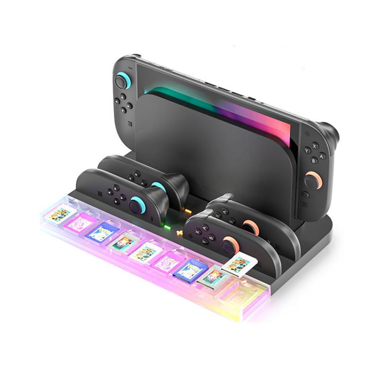 Nintendo Switch 2 Console and Joy-Con Controllers RGB Charging Dock with 9 Game Card Slots