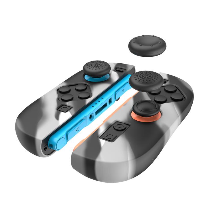 Nintendo Switch Joy-Con ipega Silicone Protective Cover with Joystick Cap - White Gray