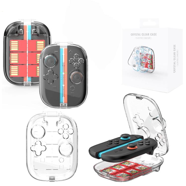 Nintendo Switch 2 Joy-Con Controllers Crystal Clear Hard Case with 6 Game Card Storage Slots