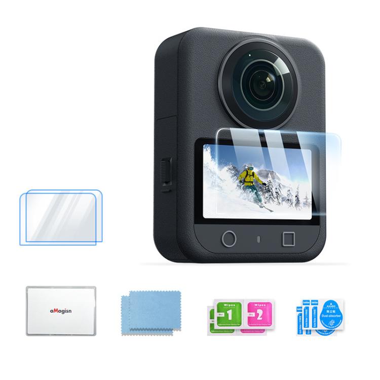 DJI Osmo 360 Camera AMagisn HD Tempered Glass Screen Protector - 2 Sets
