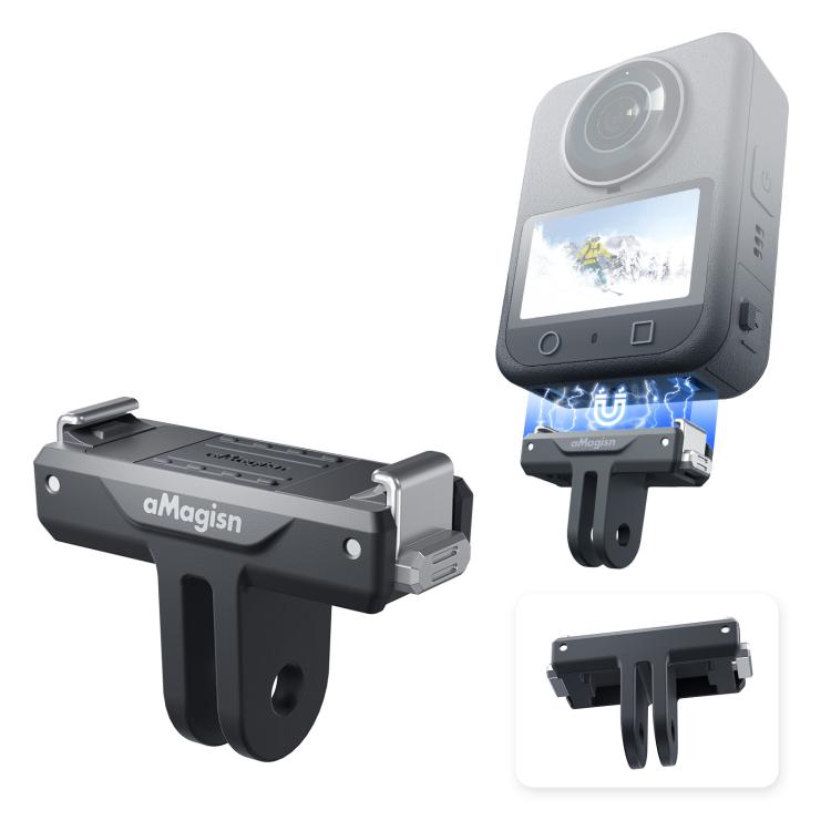 DJI Osmo 360/Action 5 Pro/4/3 Magnetic Quick-Release Adapter Snap-On Base - Black