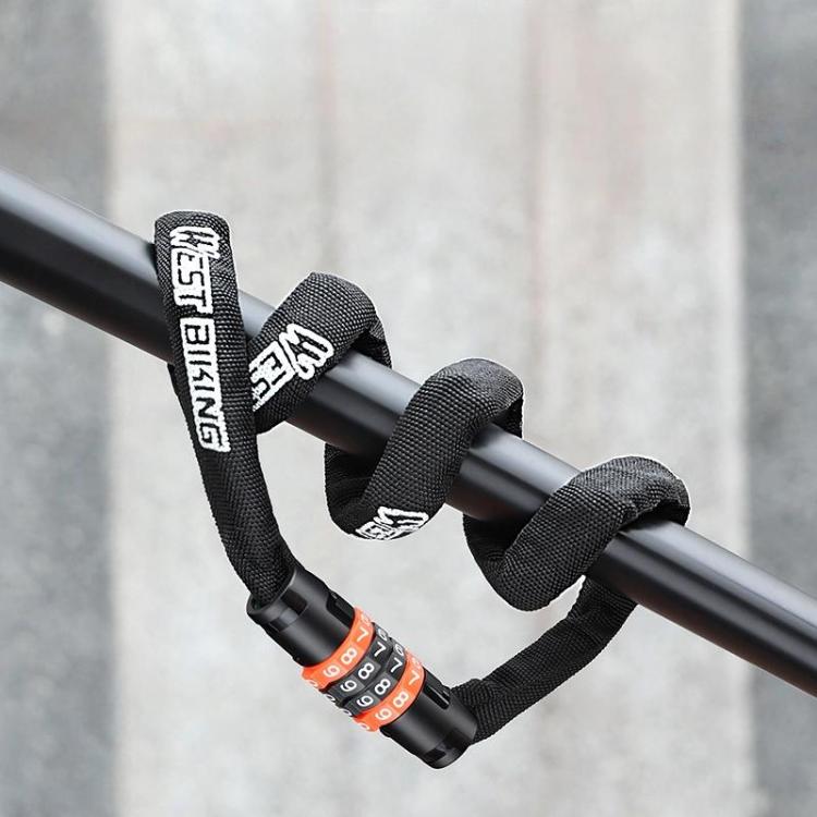 WEST BIKING 38-inch Bike Chain Lock with 4-Digit Combination Security for Bicycles, E-Bikes, Scooters (Black Orange)