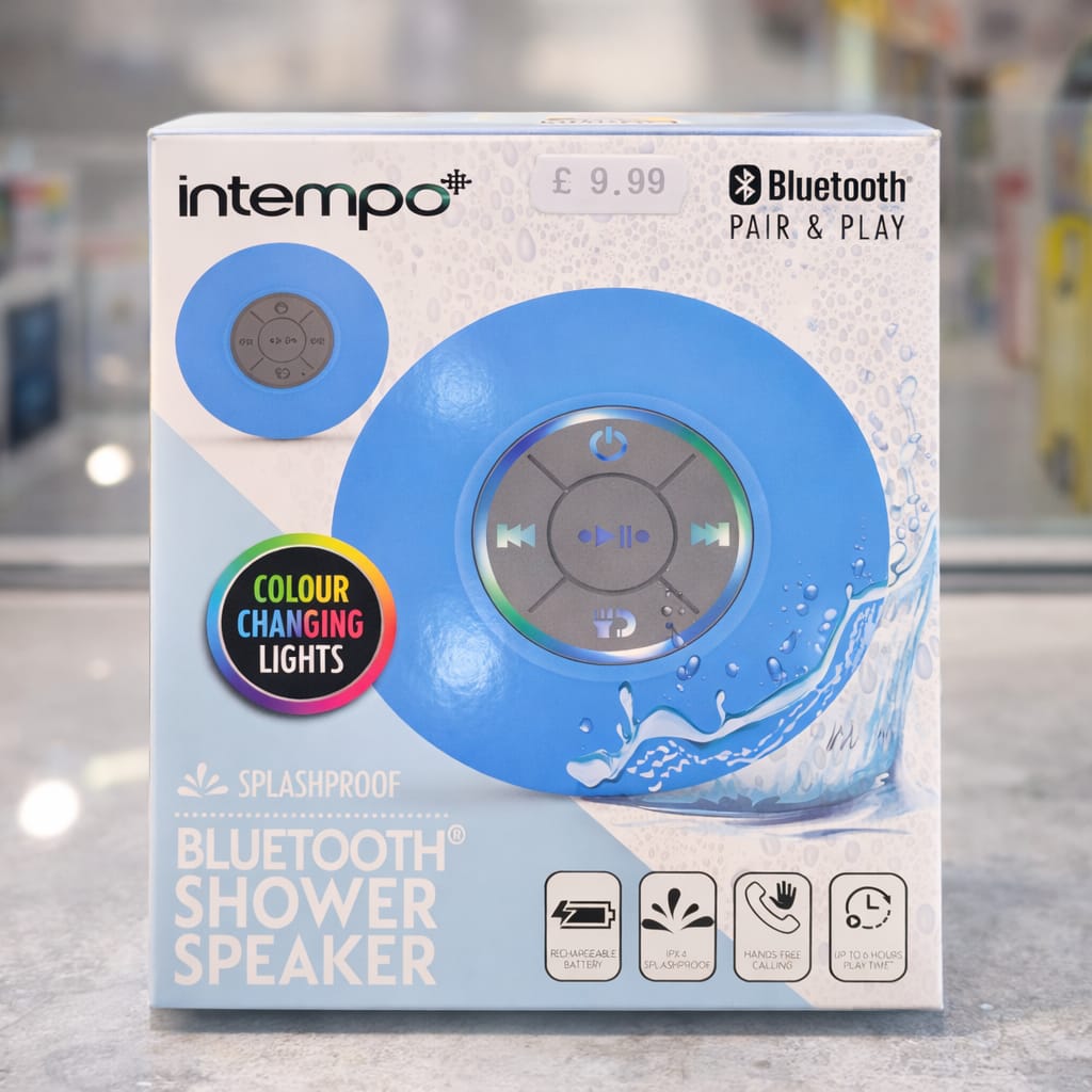 Maxim LED Bluetooth Shower Speaker - Blue