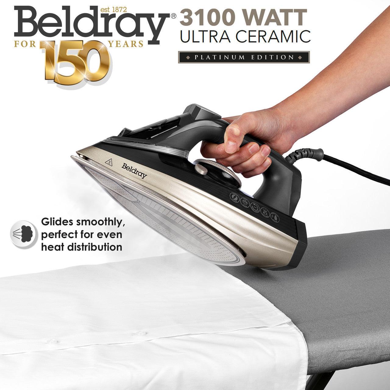 Beldray Ultra Ceramic Steam Iron with Dual Soleplate Technology, Black/Grey