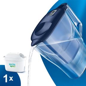 BRITA Aluna Water Filter Jug Blue (2.4L) incl. 1x MAXTRA PRO All-in-1 cartridge - fridge-fitting jug with digital LTI