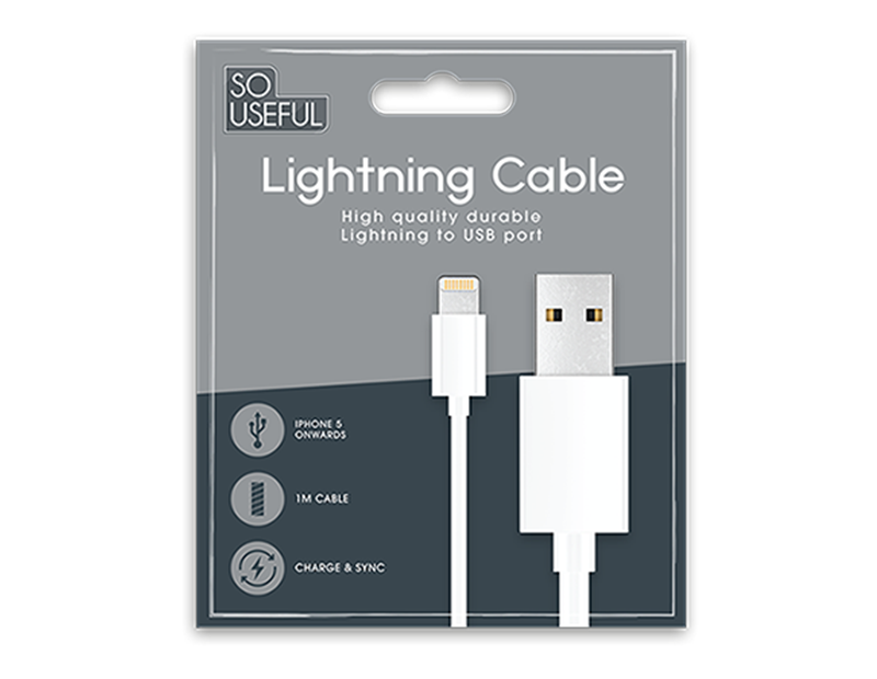 Lightning to USB White Cable 1m